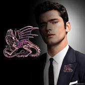 Novi retro broš od legure cinka, kristalni zmaj, rever, značka, broševi, broševi s dinosaurusima, životinjama, darovi, dodaci za muškarce, odjeća