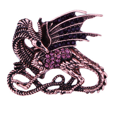 Novi retro broš od legure cinka, kristalni zmaj, rever, značka, broševi, broševi s dinosaurusima, životinjama, darovi, dodaci za muškarce, odjeća