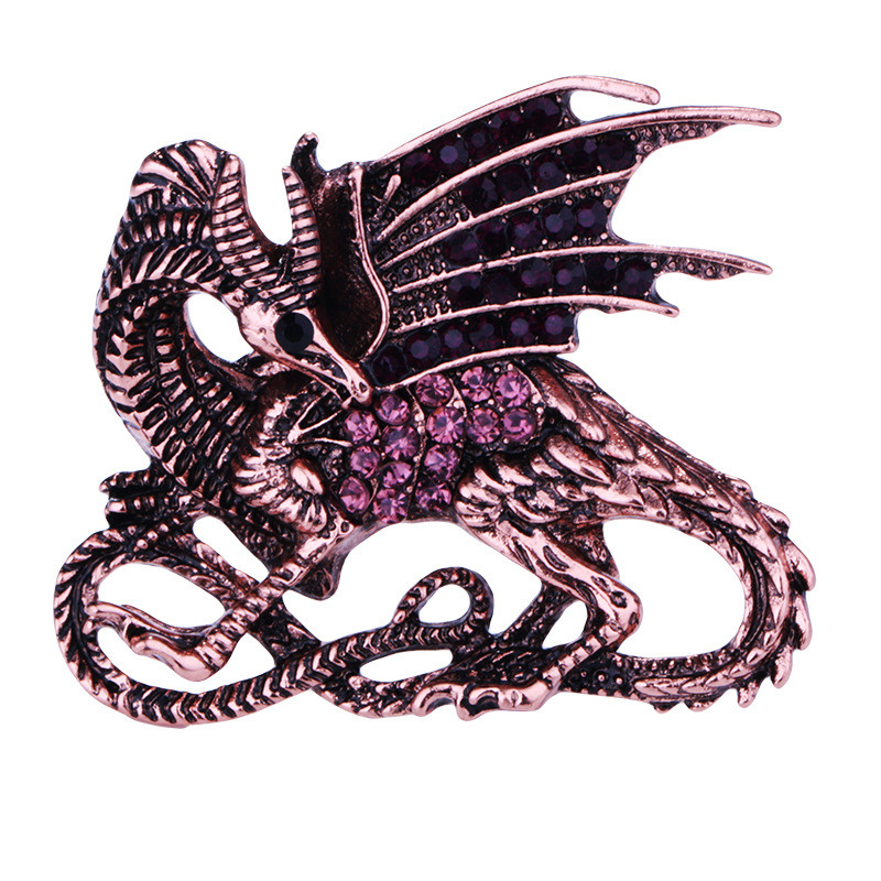 Novi retro broš od legure cinka, kristalni zmaj, rever, značka, broševi, broševi s dinosaurusima, životinjama, darovi, dodaci za muškarce, odjeća