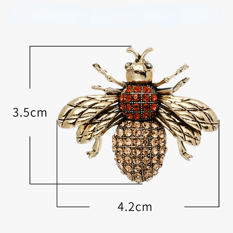 Novi broševi s kukcima i pčelama od kamenčića za žene Vintage kristalne igle za revere Ženske torbe Korzaž Modni nakit Odjevni dodaci