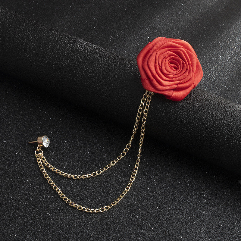 Korejiešu roku darbs auduma rožu ziedu sakta kristāla pušķu ķēde atloks piespraudes uzvalks krekls korsāžas saktas vīriešiem sieviešu aksesuāri