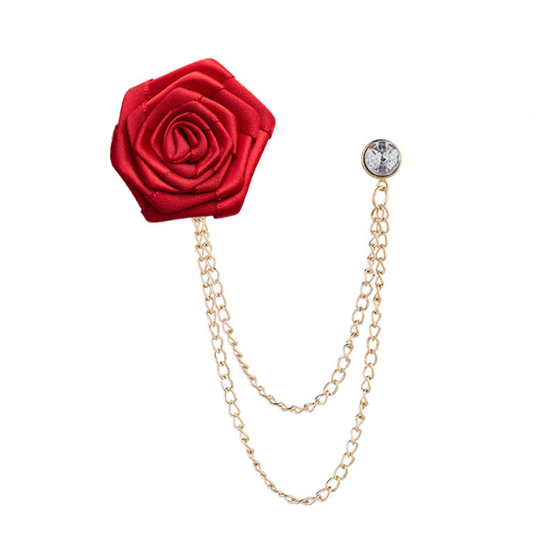 Korejiešu roku darbs auduma rožu ziedu sakta kristāla pušķu ķēde atloks piespraudes uzvalks krekls korsāžas saktas vīriešiem sieviešu aksesuāri