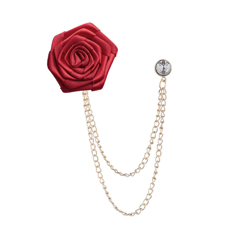 Korejiešu roku darbs auduma rožu ziedu sakta kristāla pušķu ķēde atloks piespraudes uzvalks krekls korsāžas saktas vīriešiem sieviešu aksesuāri