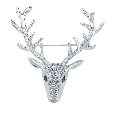 Novi metalni broš s glavom jelena, životinjski los, vještački dijamant, kristalna značka, igle za revere, božićni darovi, modni nakit, dodaci, darovi