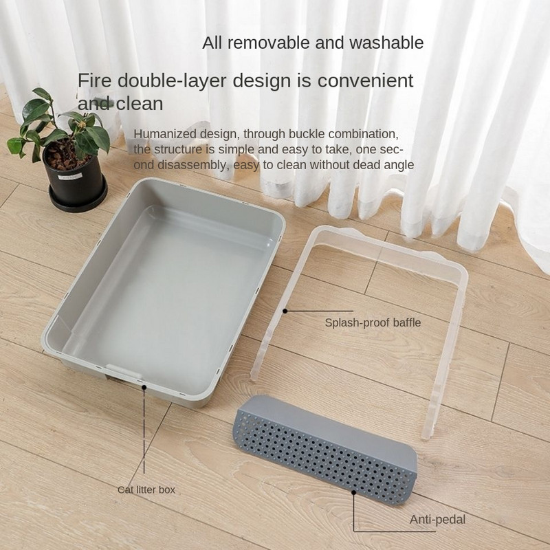 Kutija za mačji pijesak Veliki poluzatvoreni mačji WC Mačkica Noša protiv prskanja Mačji WC Brzo i jednostavno čišćenje Dezodorans Pribor za mačke