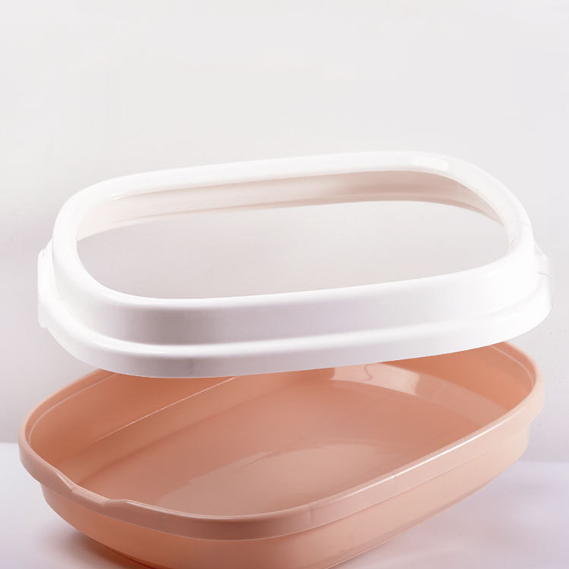 Lolojumdzīvnieku tualetes gultas trauks pret šļakatām kaķiem pakaišu kaste kaķu suņu paplāte ar liekšķeri Kitten Dog Clean tualete Mājas plastmasas smilšu kastes piederumi