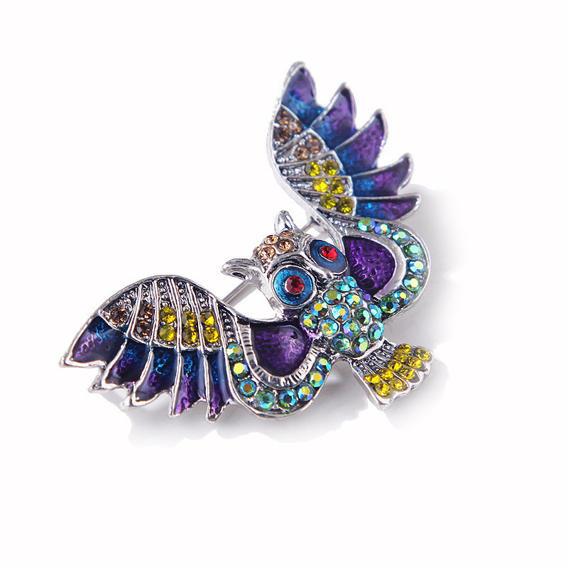 Novi vintage životinjski sova broš igla za ovratnik kristalni kamenčići šišmiš emajl igle za revere modni broševi korzaž nakit dodaci