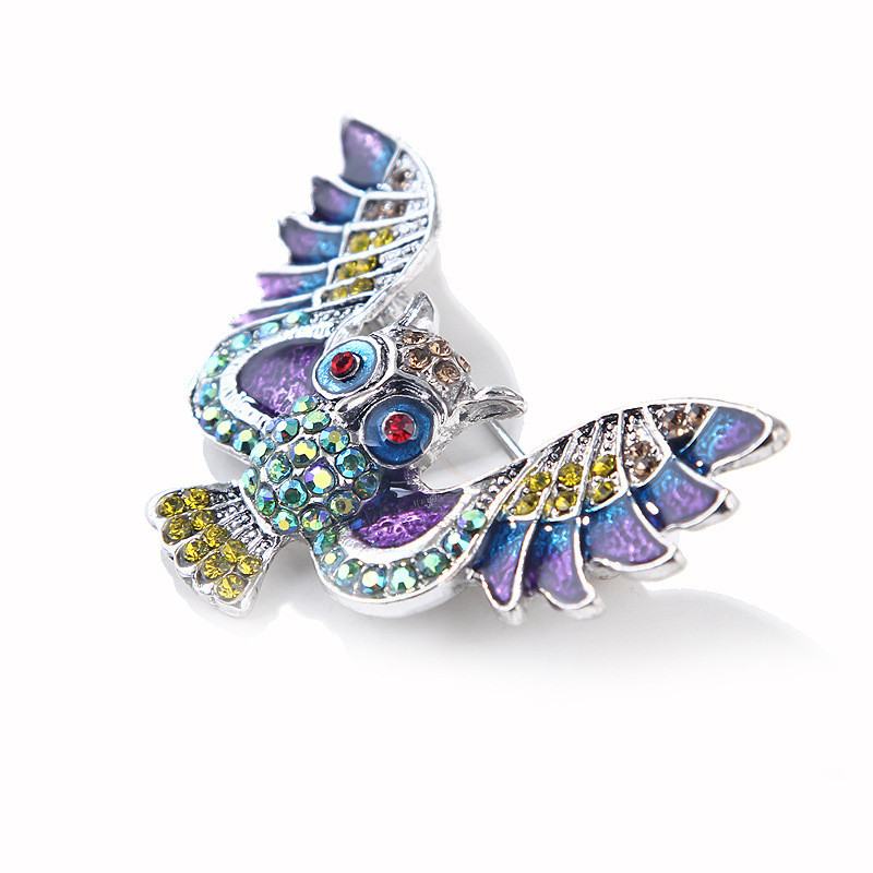 Novi vintage životinjski sova broš igla za ovratnik kristalni kamenčići šišmiš emajl igle za revere modni broševi korzaž nakit dodaci