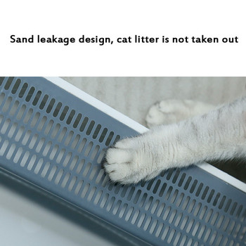 Κουτί απορριμμάτων για γάτες Τουαλέτα Ημίκλειστη Τουαλέτα κατοικίδιων ζώων Καθαρή λεκάνη τουαλέτας κατά του πιτσιλίσματος Δίσκος απορριμμάτων τουαλέτας Cat Sandbox Δίσκος τουαλέτας