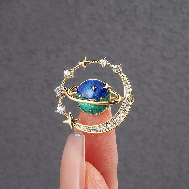 Nove kristalne emajlirane igle sa vještačkim kamenčićima kozmičke zvijezde broševi za muškarce i žene luksuzni nakit šal kopča korzaž dodaci