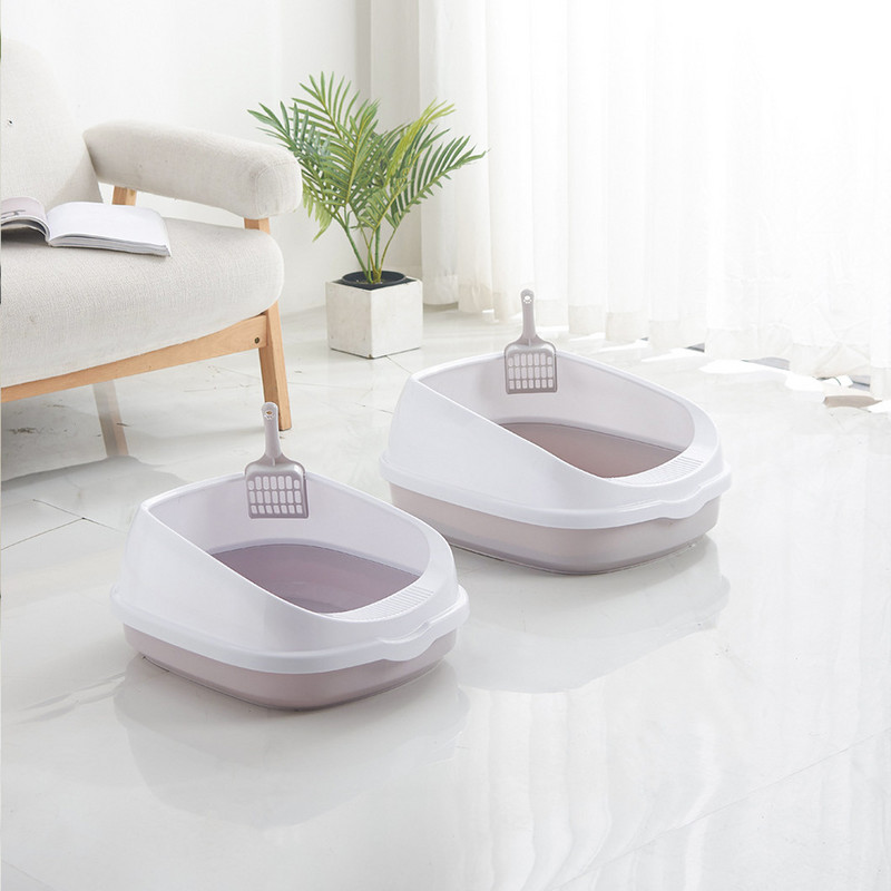 WC za mačke za kućne ljubimce Poluzatvorena visoka ograda odvojiva kutija za pijesak za mačke WC za mačke Pseća ladica Clean Scoop Kućna plastična kutija za pijesak Potrepštine