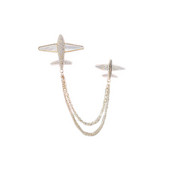 Slatki cirkonski broš u obliku aviona, igle za revere, lanac s resicama, luksuzni broševi za odijela sa značkom za zrakoplove za žene i muškarce Odjevni dodaci