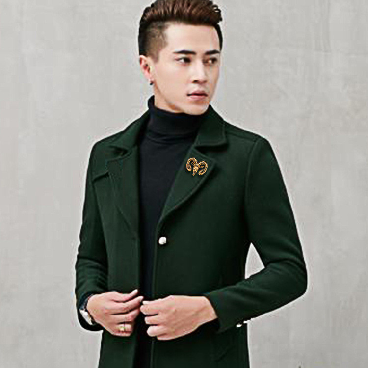 i-Remiel Fashion Retro cinka sakausējuma kazas galvas sakta Vīriešu uzvalks mētelis žetons Aita piespraude Dzīvnieku atloks Piesprausts krekls Aksesuāri vīriešiem