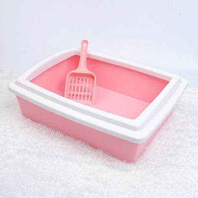 Μισό κλειστό κουτί απορριμμάτων κατοικίδιων κατοικίδιων για γάτα Αποσμητικό Τουαλέτα Kitty που δεν πιτσιλίζεται καθαρισμό εσωτερικού χώρου Καθαρισμός γιογιό Προμήθειες για γάτες