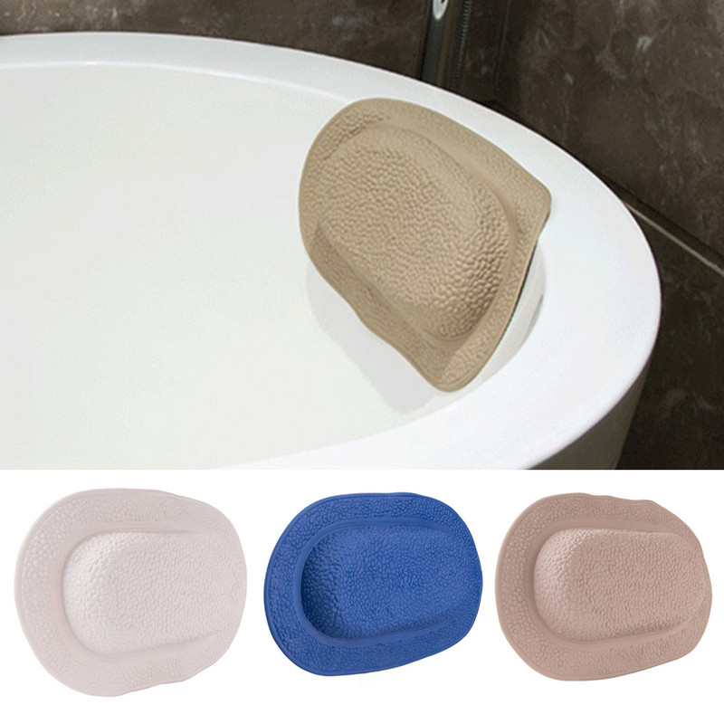 Vannas spilvens sūklis relaksējošs spa vannas spilvens sūkšanas dušas galvas balsts kakla spilvens balts