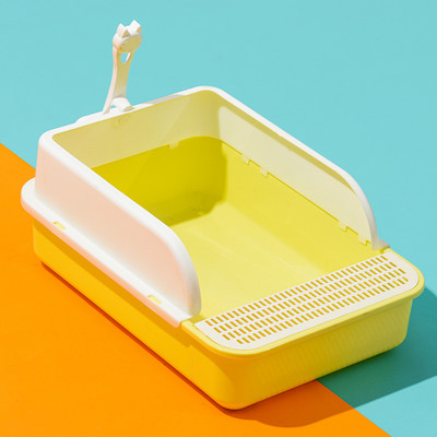 Uklonjivi toalet za kućne ljubimce kutija za mačji pijesak polublokirana čista toaletna kutija za mačke otporna na prskanje laka montaža potrepštine za kućne ljubimce