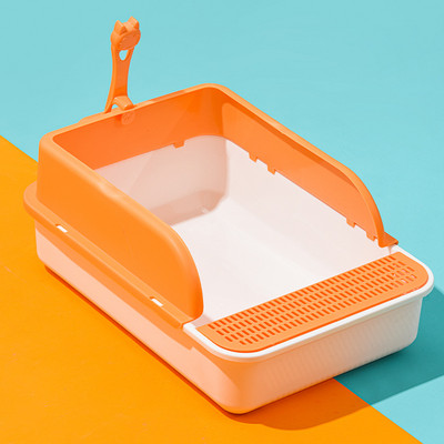 Uklonjivi toalet za kućne ljubimce kutija za mačji pijesak polublokirana čista toaletna kutija za mačke otporna na prskanje laka montaža potrepštine za kućne ljubimce