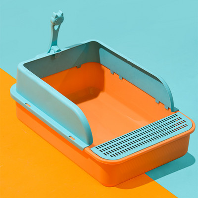 Uklonjivi toalet za kućne ljubimce kutija za mačji pijesak polublokirana čista toaletna kutija za mačke otporna na prskanje laka montaža potrepštine za kućne ljubimce