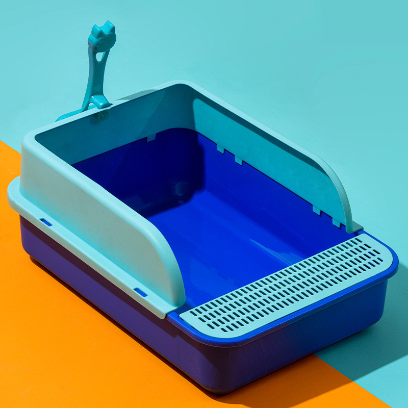 Uklonjivi toalet za kućne ljubimce kutija za mačji pijesak polublokirana čista toaletna kutija za mačke otporna na prskanje laka montaža potrepštine za kućne ljubimce