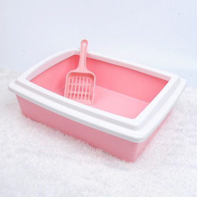 Mačji WC Otvorena poluzatvorena Kutija za mačji pijesak Posuda za mali mačji izmet Pravokutni mačji WC Kutija za mačke Kutija za mačke Potrepštine za kućne ljubimce Toalet za kućne ljubimce