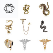 Modes sakausējums spārns čūska sakta Dzīvnieku rhinestones atloka piespraudes un piespraudes uzvalks krekls nozīmīte vintage rotaslietas sievietēm aksesuāri