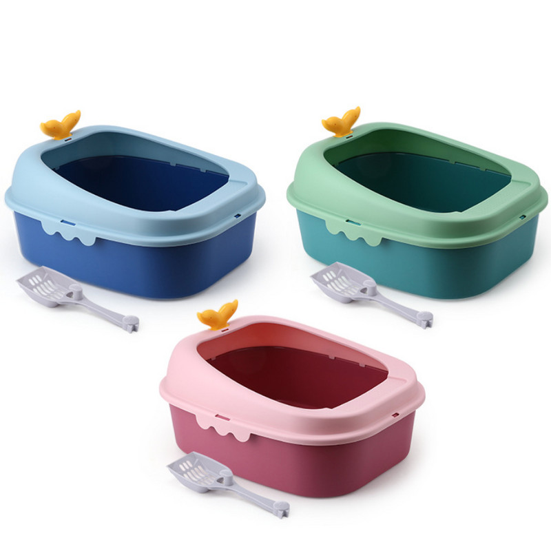 Nezatvorena kutija za mačji pijesak protiv prskanja WC za kućne ljubimce Štene Mačići Unutarnji čisti umivaonik Kućni ljubimci Noćna posuda Plastični dezodorans Kućni ljubimci Mačke Pješčanik