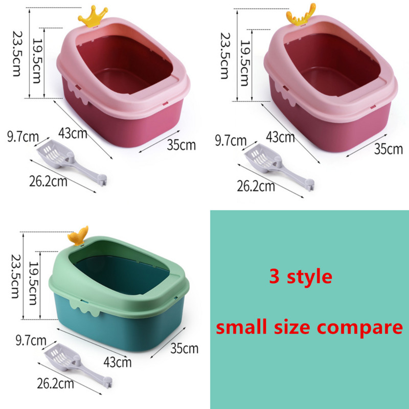 Nezatvorena kutija za mačji pijesak protiv prskanja WC za kućne ljubimce Štene Mačići Unutarnji čisti umivaonik Kućni ljubimci Noćna posuda Plastični dezodorans Kućni ljubimci Mačke Pješčanik