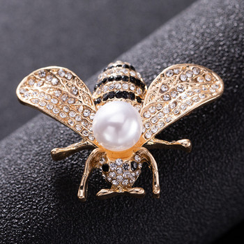 Дизайнерска серия от насекоми, кристална перла, брошка, игли за ревери, жени, малки брошки с пчели, брошки с игли с кристали, бижута, подаръци за момичета