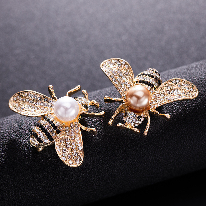 Dizajn Serija kukaca Crystal Pearl Broš Igle za revere Ženske male pčele Broševi Broševi sa vještačkim kamenčićima Nakit Pokloni za djevojčice