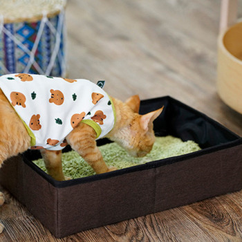 Cat Liter Box Πτυσσόμενα πανάκια για γάτες Φορητό κουτί απορριμάτων Έπιπλα Γάτες Αδιάβροχη λεκάνη τουαλέτας για γάτες Ημίκλειστη λεκάνη τουαλέτας για κατοικίδια
