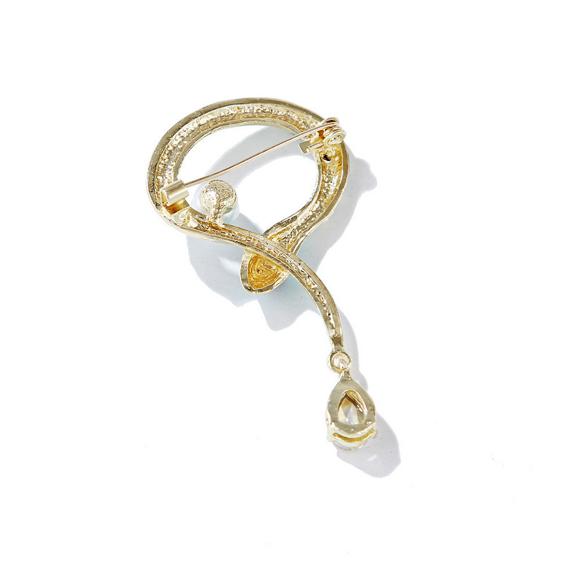 Jauns modes dzīvnieks čūska sakta emalja pērļu kristāla atloka piespraudes uzvalks korsāža apkakles piespraudes Vintage saktas rotaslietas aksesuāri