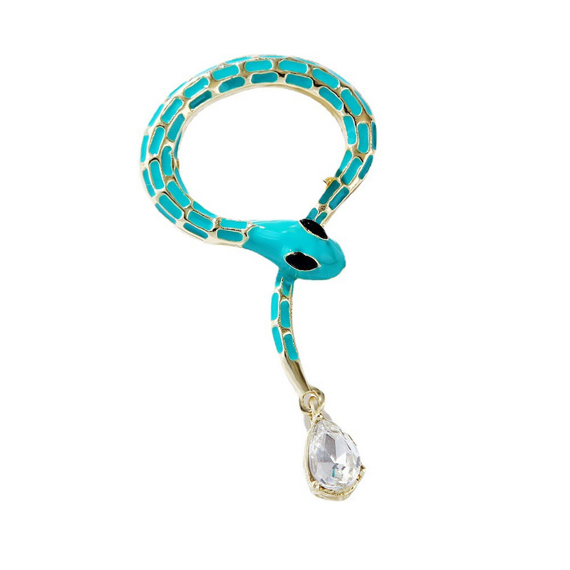 Jauns modes dzīvnieks čūska sakta emalja pērļu kristāla atloka piespraudes uzvalks korsāža apkakles piespraudes Vintage saktas rotaslietas aksesuāri