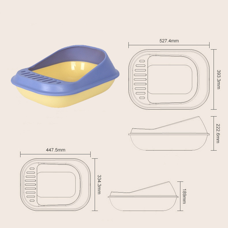 Kutija za mačji pijesak Poluzatvoreni mačji WC Lopata za uklanjanje fecesa Službenik protiv prskanja Kutija za mačji pijesak Kutija za mačke Kutija za mačke Kutija za kućne ljubimce