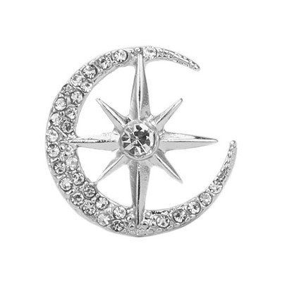 Nova zvijezda i mjesec broš igle kristalni kamenčići broševi fiksna odjeća korzaž modni nakit za žene i muškarce dodaci