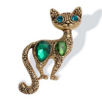 Vintage κρυστάλλινες καρφίτσες γάτας καρφίτσα πέτο Ζώα εμβλήματα μόδας φόρεμα κορσάζ καρφίτσες γιακά για γυναίκες Ανδρικά κοσμήματα αξεσουάρ