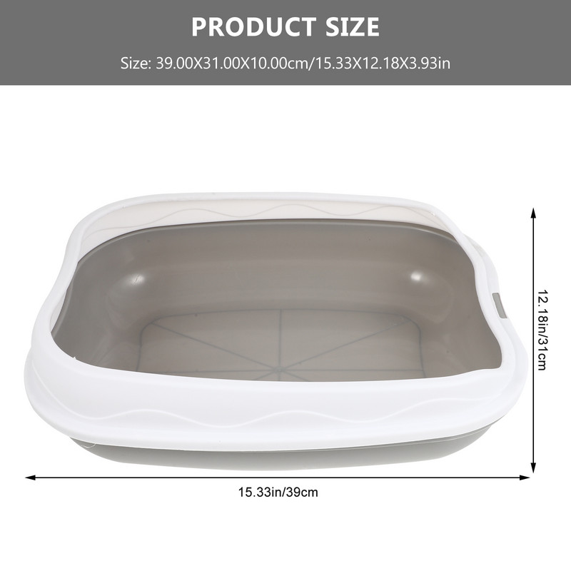 Pakaišu kaste kaķim mājdzīvnieku tualete Antipan šļakatām kaķēniem kaķiem podiņa apmācība gultas trauks ar izlietni, atvērta augsta, nepielīpoša suņu tualete, liela