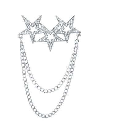 Korejski modni lančić broš s resicama za muško odijelo Ovratnik košulje Kristalni dijamant Zvjezdane igle za revere Dodaci za vjenčani bedž