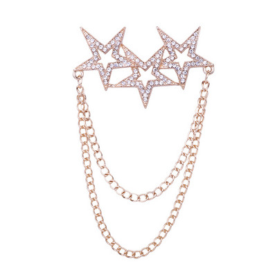 Korejski modni lančić broš s resicama za muško odijelo Ovratnik košulje Kristalni dijamant Zvjezdane igle za revere Dodaci za vjenčani bedž