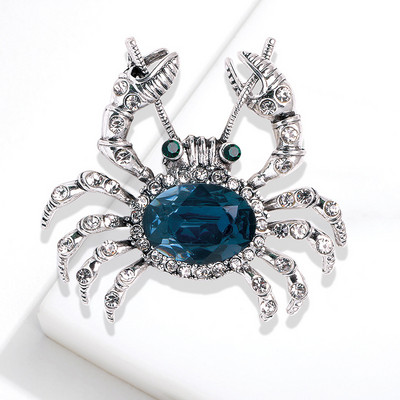 Korejska igla za broš s rakovima i životinjama Metalna značka s kristalima od kamenčića Kardigan Pulover Igle za revere Luksuzni nakit za ženske dodatke