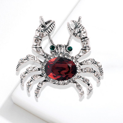 Korejska igla za broš s rakovima i životinjama Metalna značka s kristalima od kamenčića Kardigan Pulover Igle za revere Luksuzni nakit za ženske dodatke