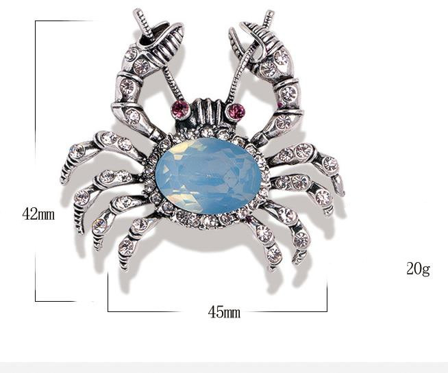 Korejska igla za broš s rakovima i životinjama Metalna značka s kristalima od kamenčića Kardigan Pulover Igle za revere Luksuzni nakit za ženske dodatke