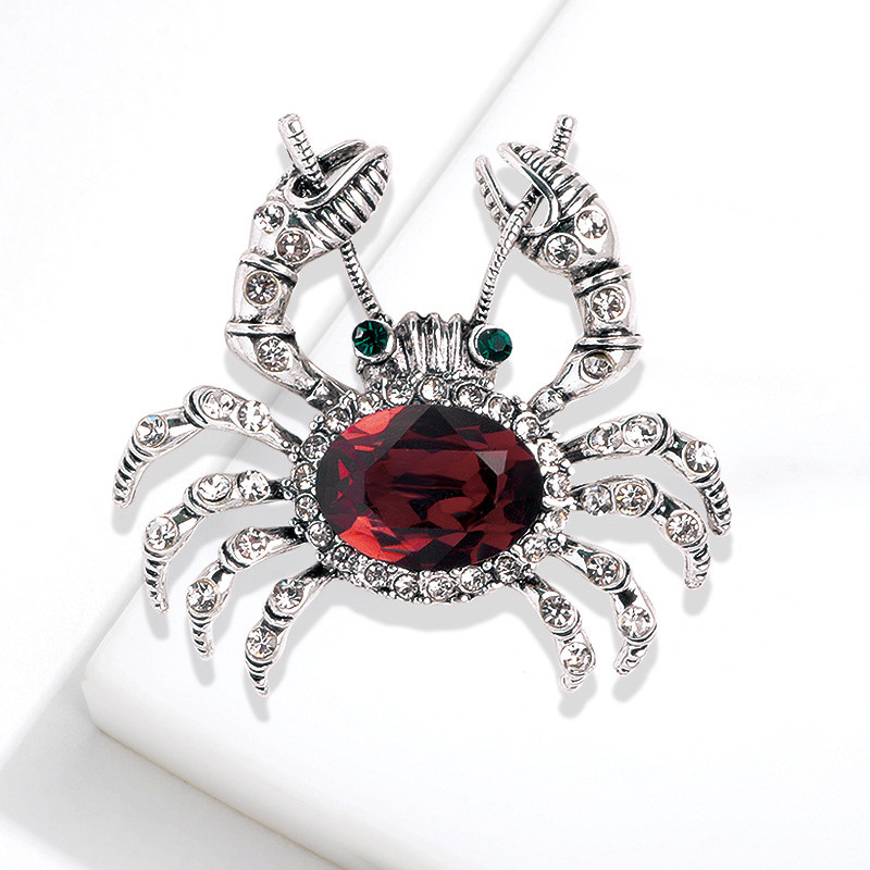 Korejska igla za broš s rakovima i životinjama Metalna značka s kristalima od kamenčića Kardigan Pulover Igle za revere Luksuzni nakit za ženske dodatke