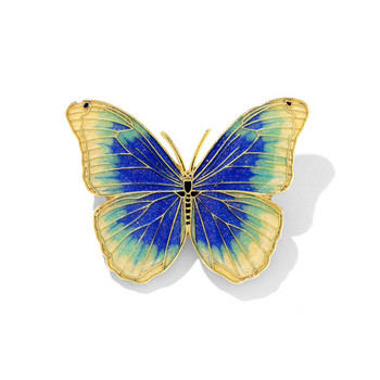 Нови емайлирани игли за брошка с пеперуди за жени Луксозно палто Яка за костюми Насекоми Метален шал Катарама Аксесоари Модни бижута Подаръци
