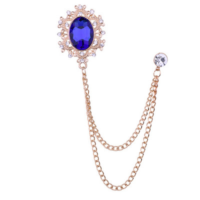 Jaunas vintage kristāla Rhinestone piespraudes sievietēm Vīriešu pušķu ķēde atloks piespraudes uzvalks žetons Modes piespraude Apģērbu aksesuāri