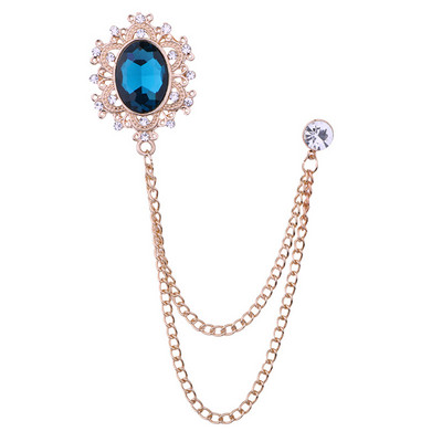 Jaunas vintage kristāla Rhinestone piespraudes sievietēm Vīriešu pušķu ķēde atloks piespraudes uzvalks žetons Modes piespraude Apģērbu aksesuāri