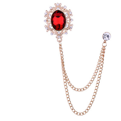 Jaunas vintage kristāla Rhinestone piespraudes sievietēm Vīriešu pušķu ķēde atloks piespraudes uzvalks žetons Modes piespraude Apģērbu aksesuāri