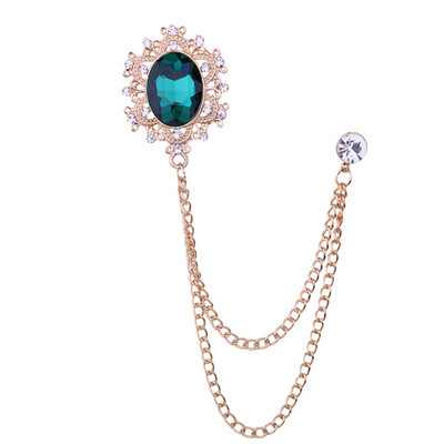 Jaunas vintage kristāla Rhinestone piespraudes sievietēm Vīriešu pušķu ķēde atloks piespraudes uzvalks žetons Modes piespraude Apģērbu aksesuāri