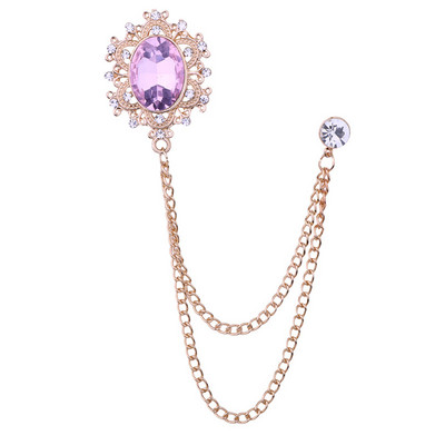 Jaunas vintage kristāla Rhinestone piespraudes sievietēm Vīriešu pušķu ķēde atloks piespraudes uzvalks žetons Modes piespraude Apģērbu aksesuāri