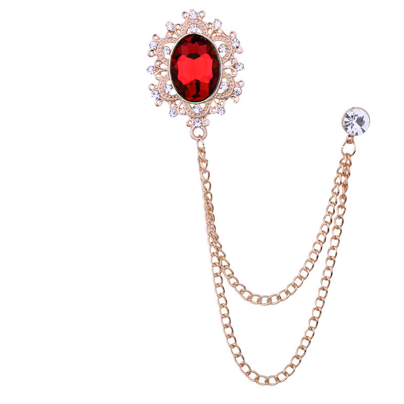 Jaunas vintage kristāla Rhinestone piespraudes sievietēm Vīriešu pušķu ķēde atloks piespraudes uzvalks žetons Modes piespraude Apģērbu aksesuāri