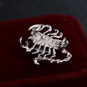 Fashion New Korean Crystal Scorpion Insect Μεταλλική καρφίτσα καρφίτσας για άνδρες Σήμα πουκάμισο με πέτο Καρφίτσες γιακά Αξεσουάρ κοσμήματα